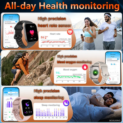 New Watch 5 Sports Smart Watch Men Women 2.01" AMOLED Screen Fitness Tracker Heart Rate ECG Waterproof GPS Track Call Smartwatch