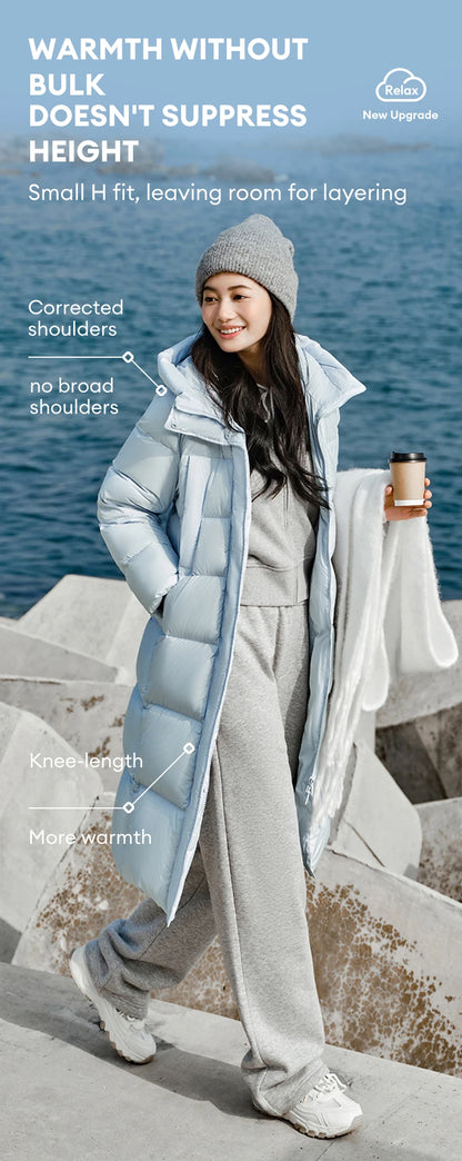 Semir Down Jacket Women Long Length Waterproof Coat 2026 Fashion Winter New Loose Hooded Coat Simple Down Jacket Woman