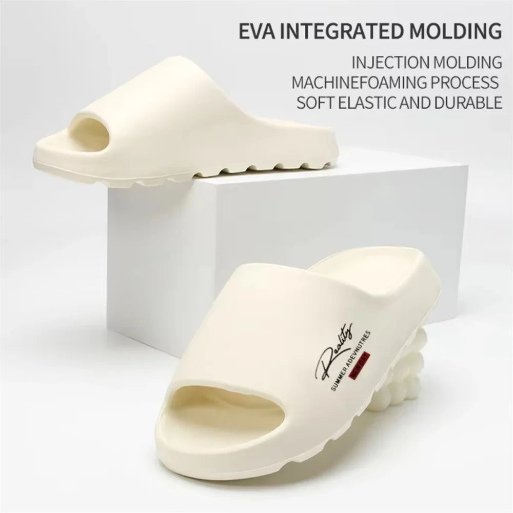 Coconut Slippers Men EVA Non-Slip Slides Cloud Thick-soled Slides Summer Fashion Casual Men Slippers Women's Sandals Indoor Shoe