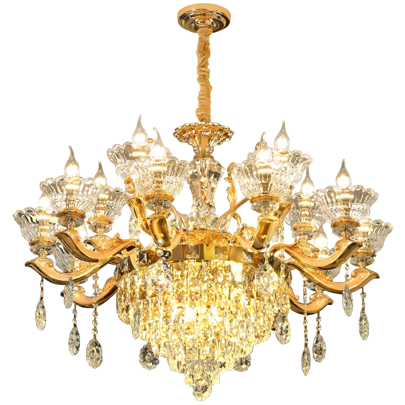 European Style Pendant Lamp Living Room Lamp Crystal Luxurious Atmosphere French Style Restaurant Lamp Duplex Building Lights