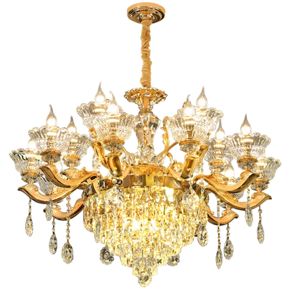 European Style Pendant Lamp Living Room Lamp Crystal Luxurious Atmosphere French Style Restaurant Lamp Duplex Building Lights