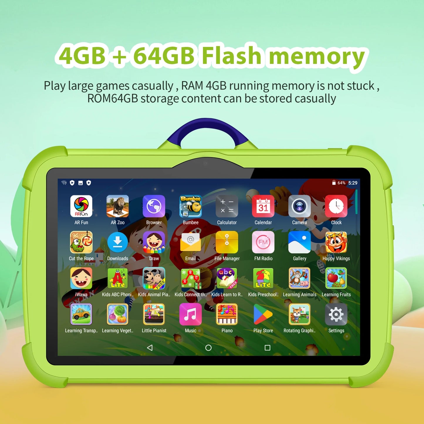 New 5G WIFI 7 Inch Android Kids Tablets Quad Core 4GB RAM 64GB ROM Dual BOW Cameras Cheap And Simple Children's Gifts Tablet PC