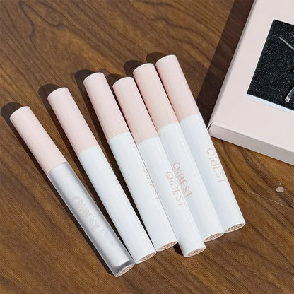 QIBEST 6Pcs/Box Matte Lipstick Sets And Mirror Watery Lip Glaze Lasting Lip Makeup Sets Moisturizing Lipgloss Necklace Gift