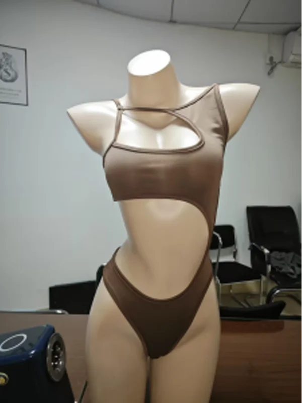 Y2K Bodysuit for Women Black One Shoulder Asymmetric Cut Out Slim Fit Sleeveless High Cut One Piece Leotard Body Suit