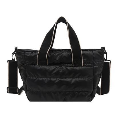 2025 Winter Luxury Quilted Tote Bag Women Fashion Down Puffer Shoulder Bag Large Capacity Crossbody Messenger Purse Nylon Gift