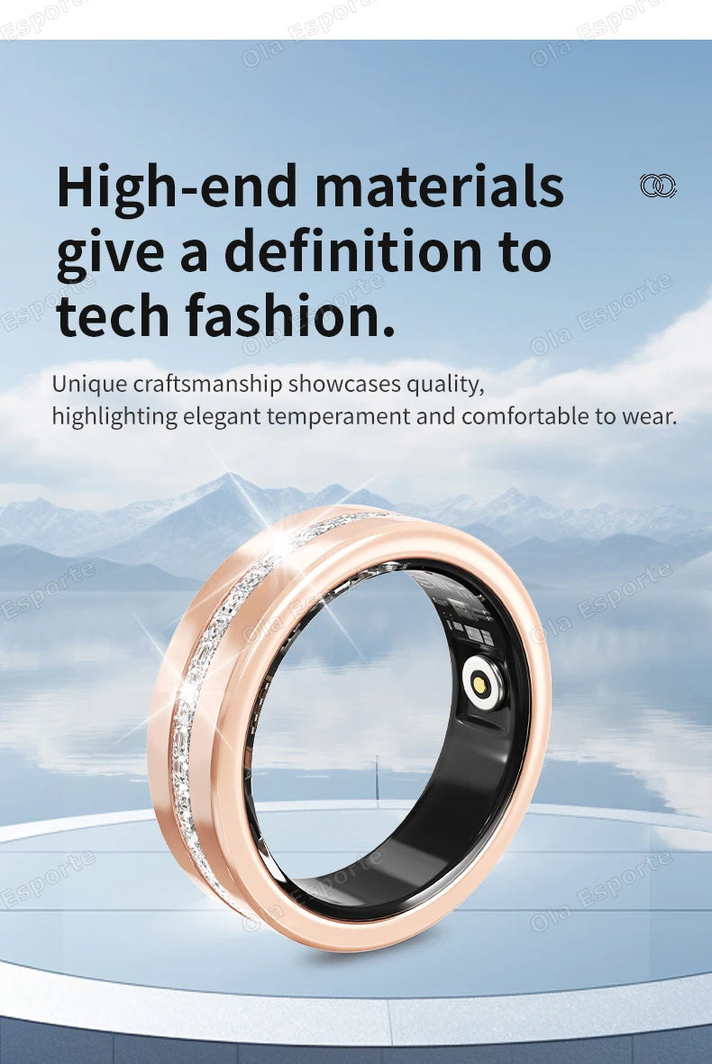 2026 New Smart Ring Lady Heart Rate Sleep Health Monitor Menstrual cycle detection IP68 Waterproof Fashion Sport Rings Women Men
