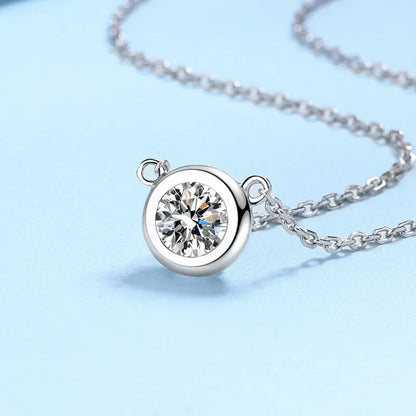 Daughter Birthday Gift 18K White Gold Girl Valentine's Day 0.5/1CT Moissanite Diamond Women Wedding PT950 Platinum Necklaces ins