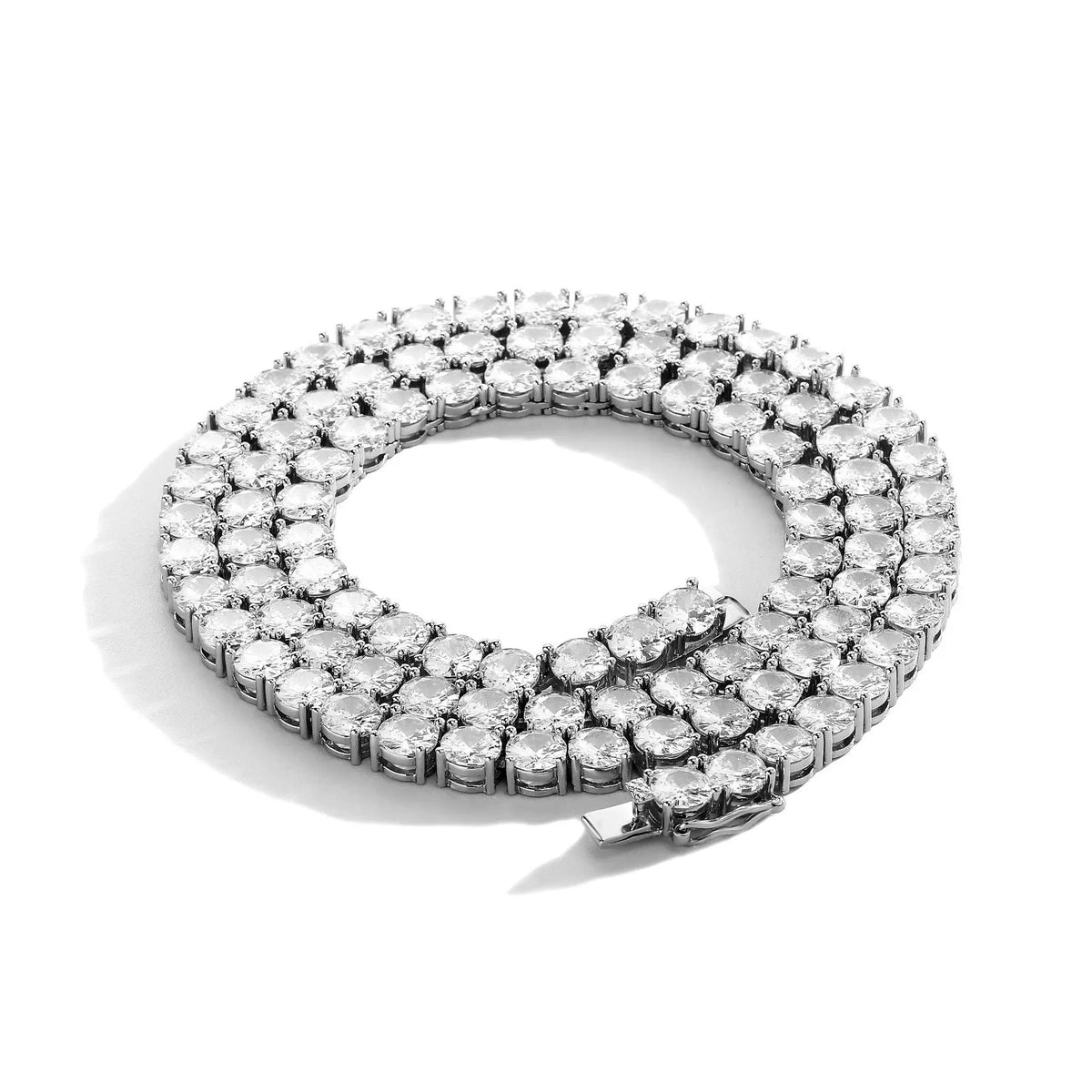 artificial diamonds are securely inlaid, unisex 6MM Hip Hop Necklace adopting PT950 Platinum for parties and social occasions