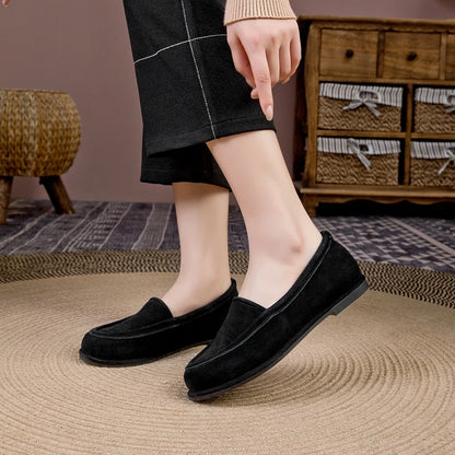 Winter Shoes Women's 2026 New Wool One-piece Women's Loafers Low Heel Fashion Casual One-Foot Slip-on Warm Ladies Shoes