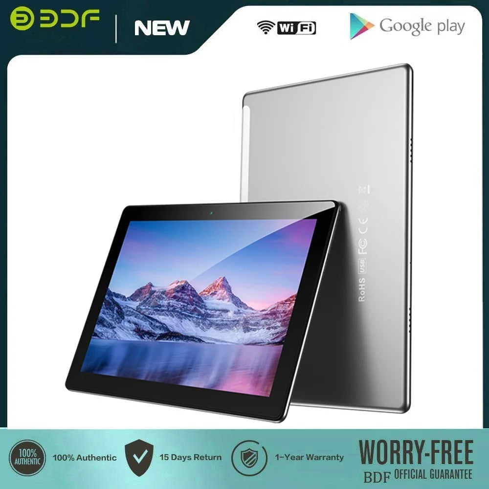 BDF S10 New 10.1 Inch Android Tablet Pc Google Play Dual Cameras Octa Core Dual SIM Phone Call Tablets BT Wi-Fi 4GB RAM 64GB ROM
