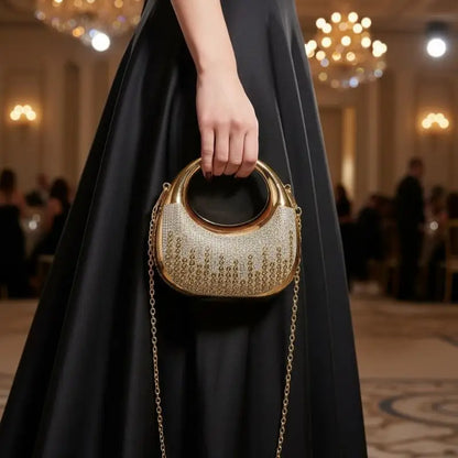 New Fashion Rhinestone Purses And Handbags Mini Golden Evening Bag Luxury Shoulder Bags Funny Party Wedding Acrylic Clutch Purse