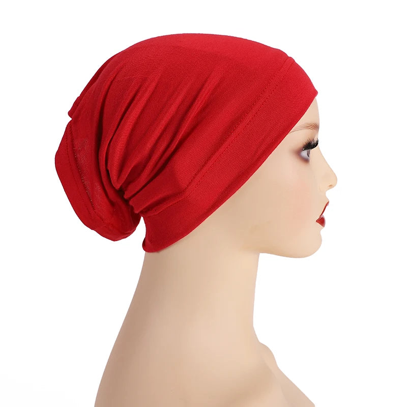 Soft Modal Inner Hijab Cap Muslim Stretch Turban Cap Islamic Underscarf Bonnet Hat Female Headband Tube Cap Turbante