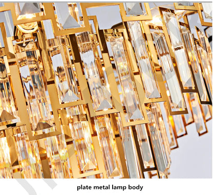 Luxury Dining Living Room Chandelier Modern Round Ceiling Pendant Lights Interior Decoration Golde Crystal Led Ceiling Light