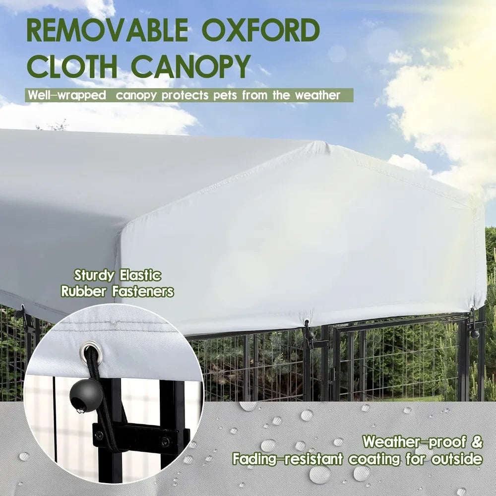 8x4x6 FT Outdoor Dog Kennel,UV Resistant Waterproof Pet House Enclosure,Cage for Large Dogs,Outside Use, Custom
