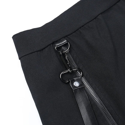 Y2k Skirt Dark Double Zipper Bag Hip Split Gothic Design Tight Skirt Harajuku Black Gothic Bag Hip Skirt Kawaii Vintage