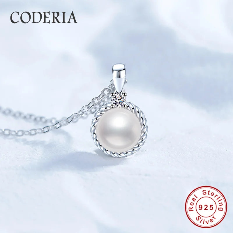100% 925 Sterling Silver Freshwater Pearl Pendant Chain for Women Wedding Jewelry Moissanite VVS1 Necklace GRA Certified