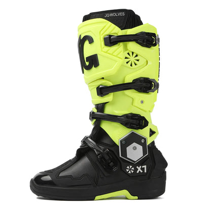 Professional Motocross Mid‑Calf Long High Ankle Off‑Road Racing Boots Moto Rider Protective Shoes Men Woman Motorcycle Boots