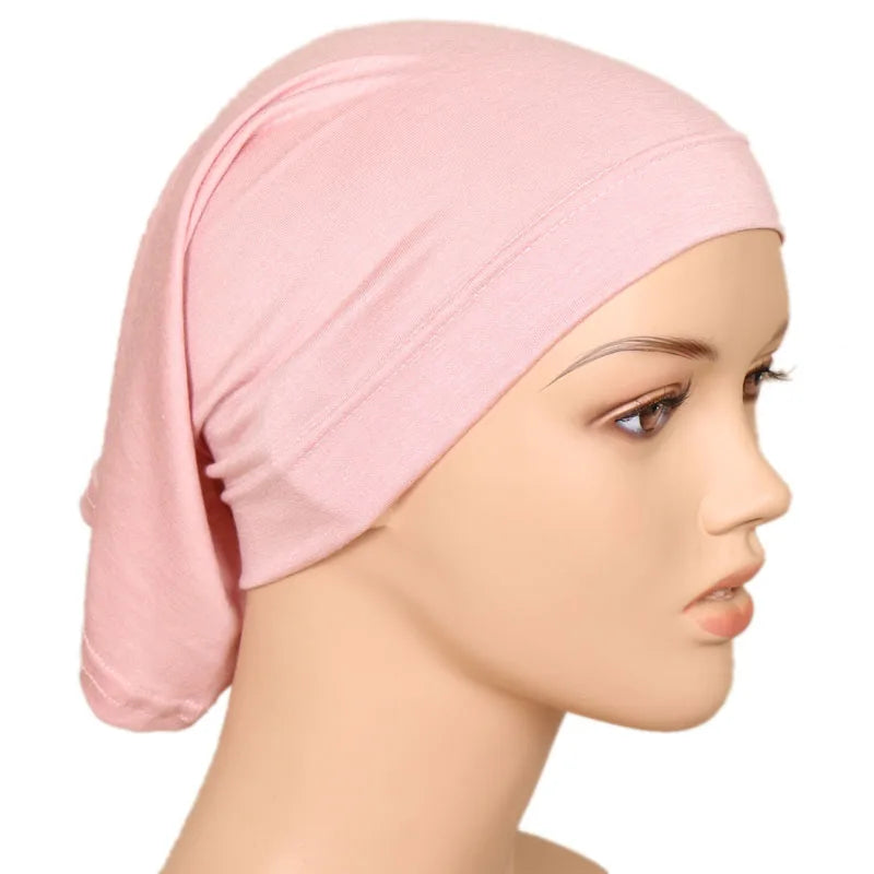 Muslim Underscarf Turban Hijab Ninja Inner Hat Women Chemo Cap Hair Loss Cover Bonnet Instant Bonnet Femme Musulman Headband