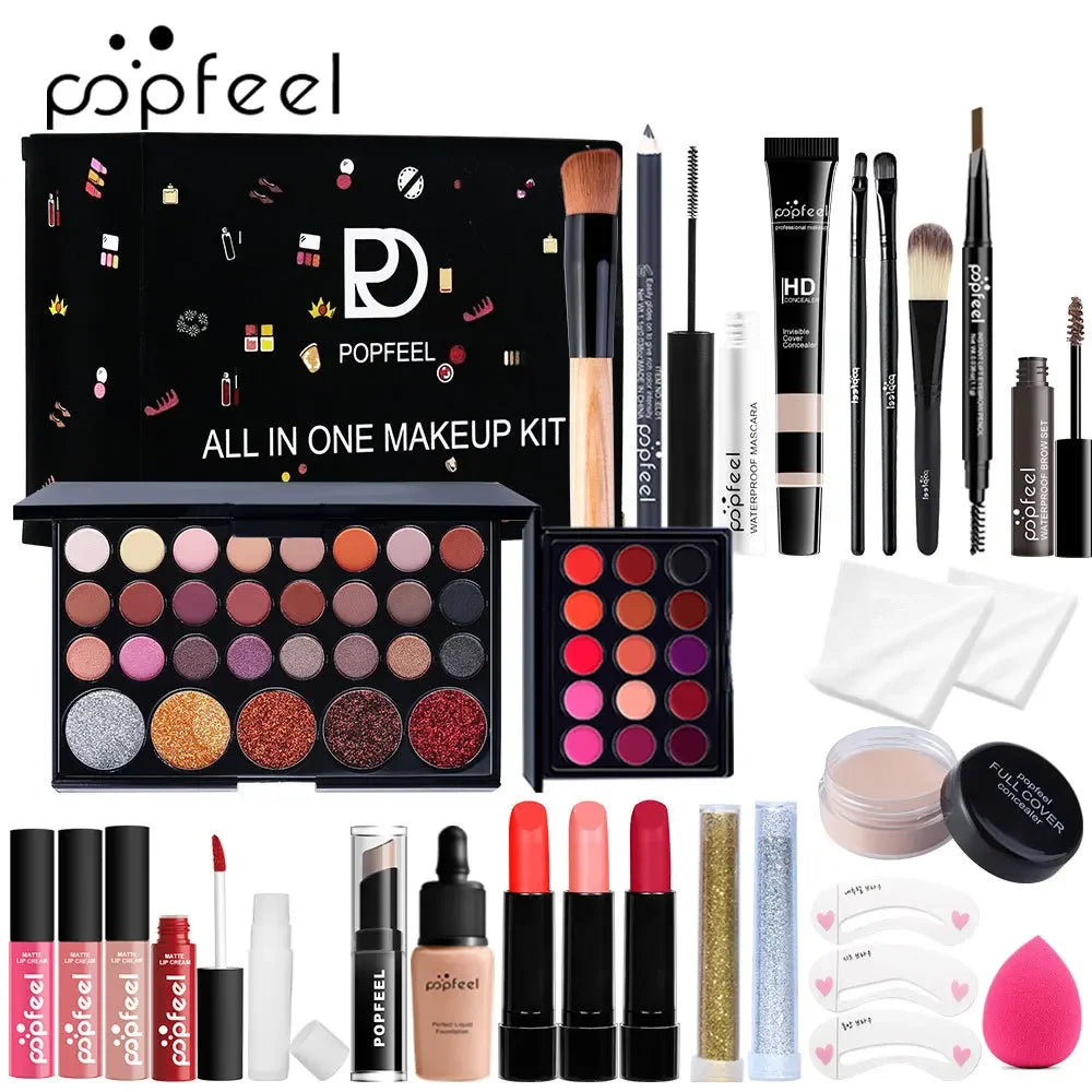 Professional Makeup Set Full Makeup Kit Eye Shadow Blush Foundation Face Powder Makeup Case Korean Cosmetic Christmas Gifts