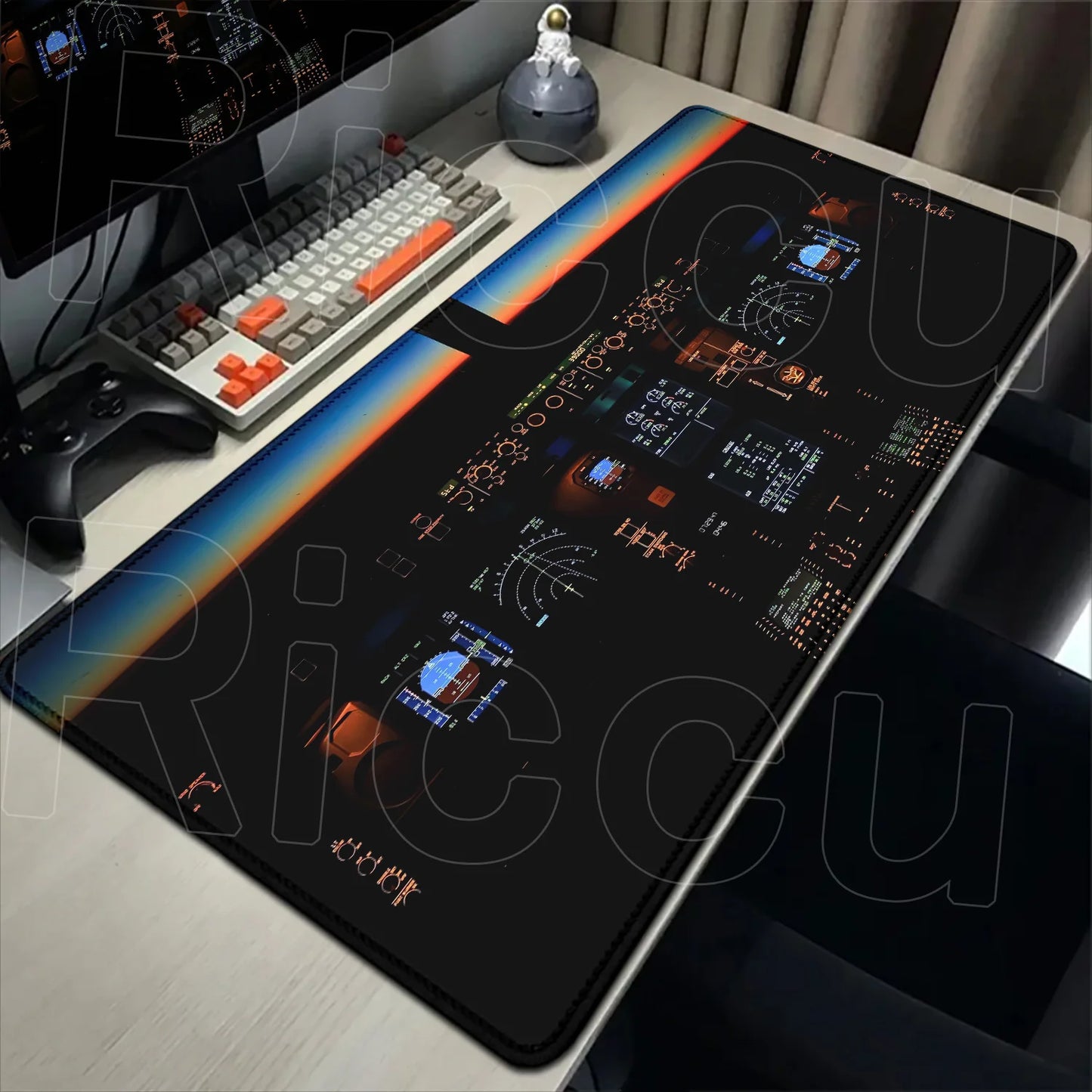 HD Airplane Speedometer Mouse Pads Plane Instrument Panel XXL Mousepad Non-slip Rubber Desk Mat Pc Gamer Deskmat Cockpit Playmat