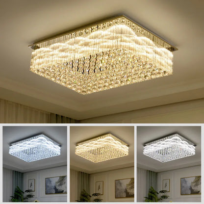 K9 Crystal Ceiling Lights LED Modern Lamps Luxury Chandelier Living Room Dining Bedroom Rectangle LED Lighting Hotel Mall Shop