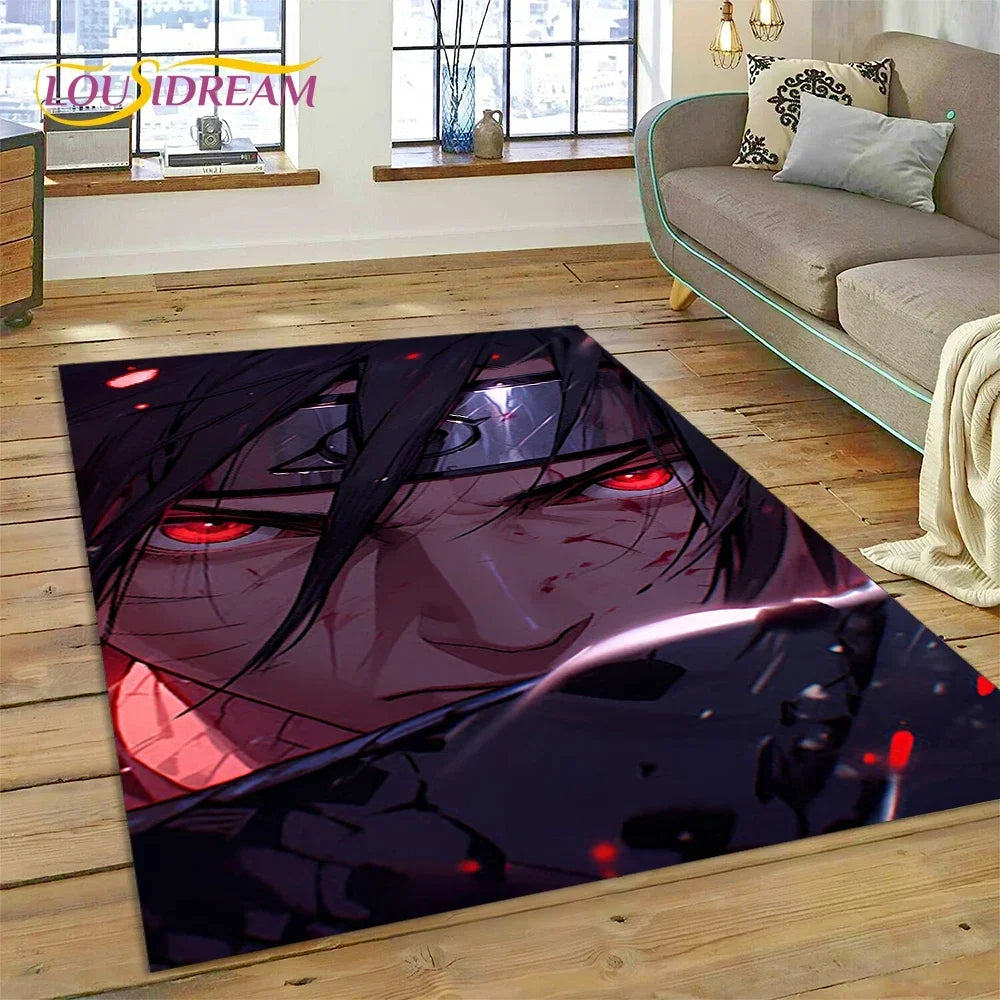Cartoon 3D I-Itachi Japan Anime Carpet Rug for Living Room Bedroom Home Sofa Decoration,Kids Play Area Rug Non-slip Floor Mat