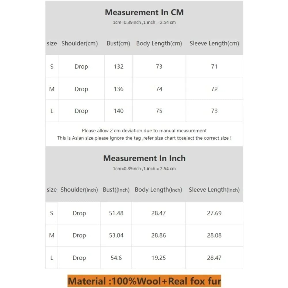 ORTBUY Autumn Winter New Fur Coat  Fox Fur Collar Jacket Female Double-sided Woolen Coat Small Double-sided Cashmere Coat Women