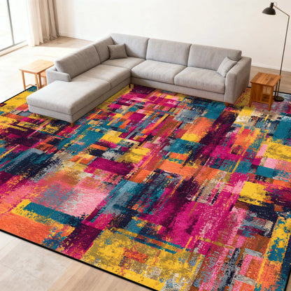 Multicolour Abstract Carpet Living Room Sofa Area Easy Clean Rugs Non-slip Bedroom Decoration Cloakroom Floor Mat Customizable