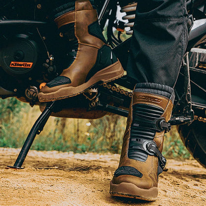 SCOYCO Motocross Boots Waterproof Motorcycle Boots Enduro Motorcyclist Shoes TPU Leather Anti-slip Motorbike High Top Boots