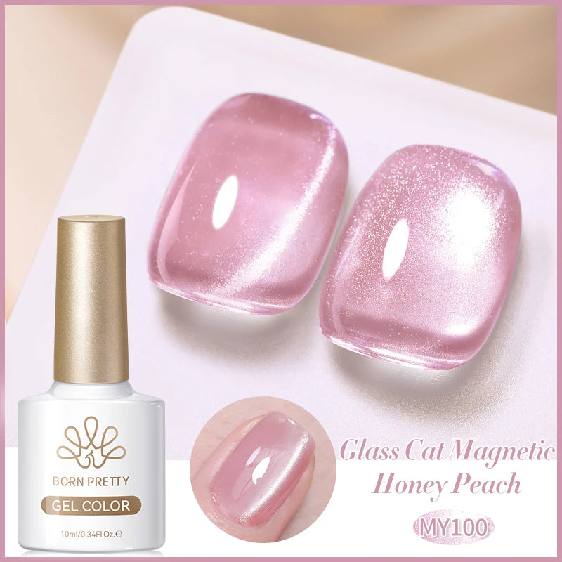 BORN PRETTY 10ml Cat Magnetic Gel Nail Polish Moonlight Glass Bead Water Light Crystal Soak Off UV Varnish For DIY Nail Art