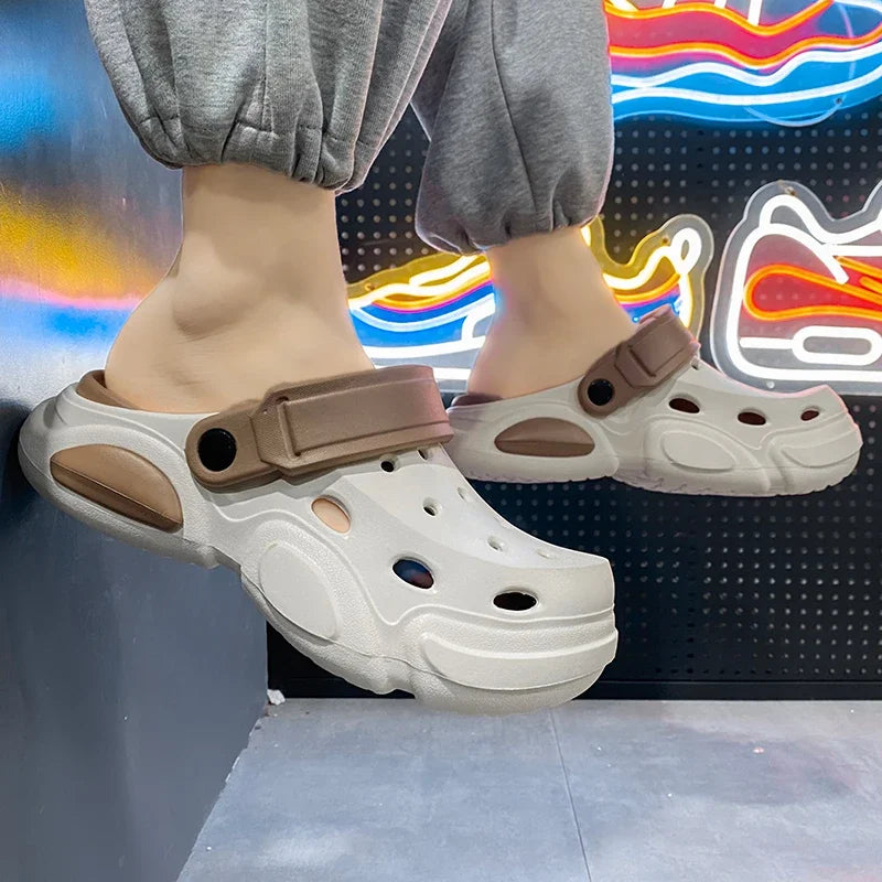 2026Summer Men's Slippers Outdoor Sandals Beach Comfortable EVA Soft Slides Clogs Casual Garden Shoes Men Indoor Home Slippers