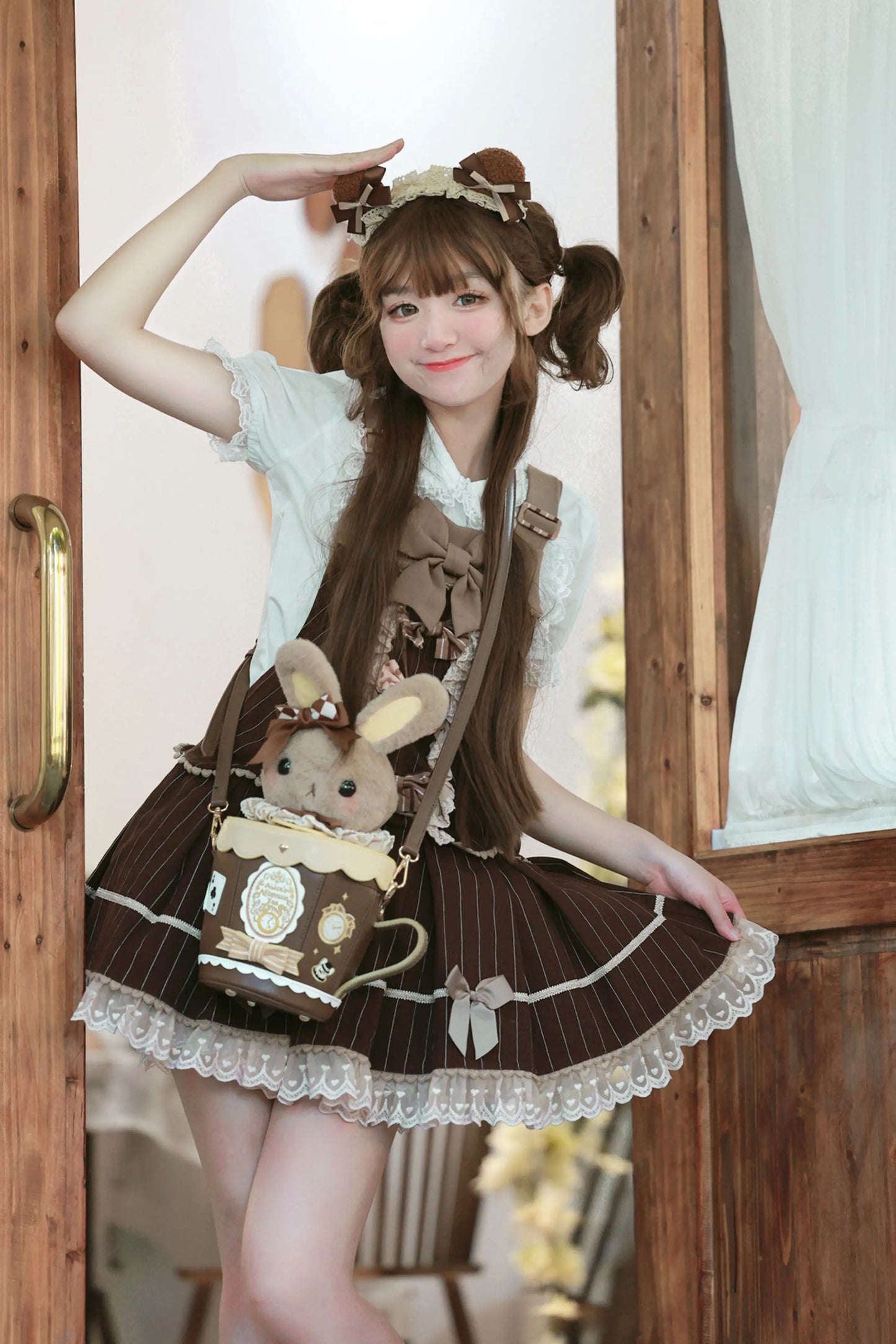 Japanese Original Lolita Cartoon Cute Rabbit Plush Shoulder Bag Sweet Kawaii Jk Uniform Oblique Span Bag