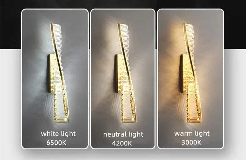 Luxury Crystal Gold Metal Wall Lamp Modern Creative Irregular LED Wall Light Villa Hotel Corridor Bedside Decor Lighting Fixture