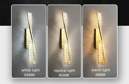 Luxury Crystal Gold Metal Wall Lamp Modern Creative Irregular LED Wall Light Villa Hotel Corridor Bedside Decor Lighting Fixture