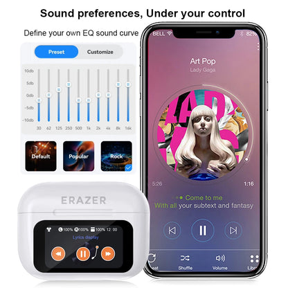 Choice ERAZER Airs Pro Wireless Bluetooth Earphones Touch Screen Headphones HiFi Earbuds ANC Noise Reduction Headsets HD Call