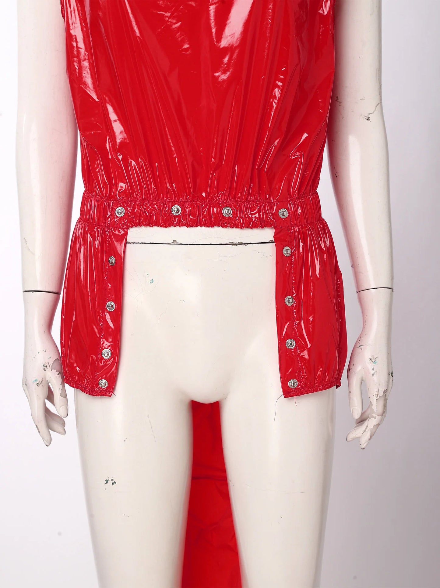 Womens Waterproof Rompers Adaptive Nightwear Glossy Sleeveless Buttons Crotch Bodysuit Sports Swimwear Special Needs Clothing