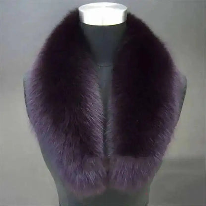 Natural Color Raccoon Fox Real Fur Collar Scarf Genuine Big Size Scarves Warp Shawl Neck Warmer Stole Muffler with Clip Loops #6