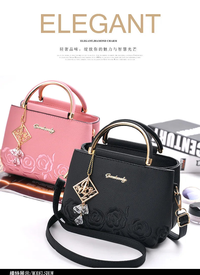 Fashion Brand Women's Bags New Embroidered Handbag Exquisite Ladies Shopping Crossbody Shoulder Bag Tote Bag Small Square Bag