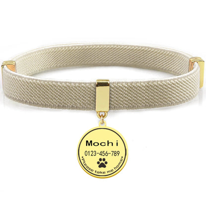 Cute Customized Cat Collar Round Metal Name Tag Breakaway AirTag Kitten Collars Adjustable Pet Collars for Cats and Puppies Dogs