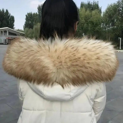 Raccoon Fur Collar Real Fur Down Jacket Parka Fur Collar Natural Fur Hood Trim Fur For Women Warm Wraps Furry Fur Scarf for Coat
