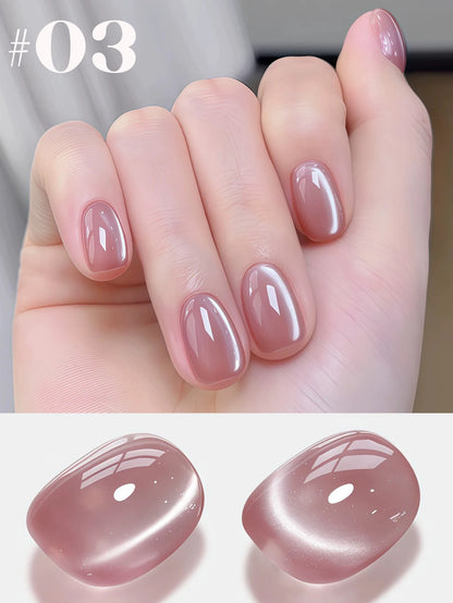 1-24pcs WS Romantic Purple Cat Eye Gel Nail Polish New Style Super Flash Versatile Whitening Purple Glass Bead Cat Nail Salon