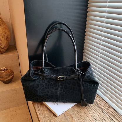 Fashionable Leopard PU Leather Shoulder Bags for Women 2026 Luxury Designer Brand Trend Tote Bag Females Short Handle Handbags