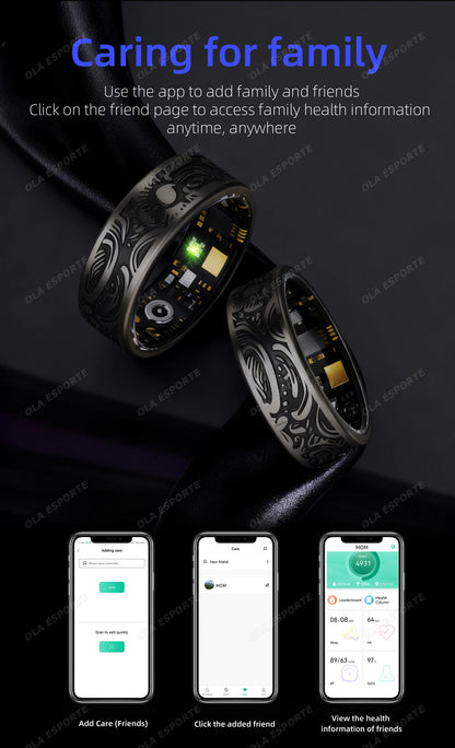 2026 Smart Ring Heart Rate Blood Pressure Blood Oxygen Sleep Monitoring Step Counting Activity Tracking Shared Waterproof Ring