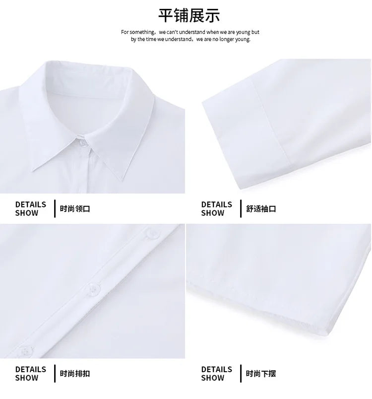 Women Elegant Solid Button Shirt Chiffon Blouse Spring Summer Casual Solid Long Sleeve Turn Down Collar Tunics OL Shirt Tops