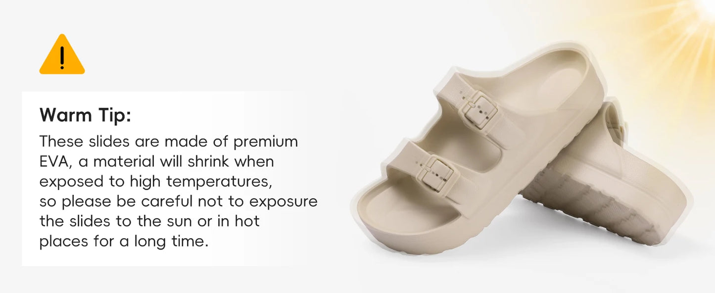 Shevalues Casual Women's Sandals With Arch Support Anti-slip Fashion New Slides Soft Sole Beach Slippers With Adjustable Buckle