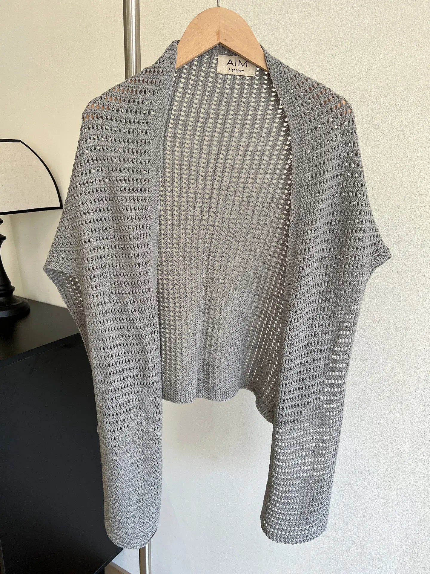 Knitted Hollow T-shaped Shawl for Women 2026 Summer New Thin with Wool Knot Decoration Sun-protective Vest on The Shoulders