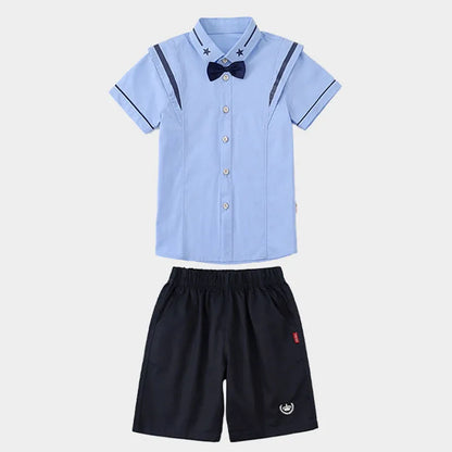 Summer School Uniform Children's Kindergarten Costume Kids Boys Academic Style Sportswear Girls Vintage Two Piece Set Clothing