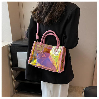 Fashionable Plastic Dazzling Colors Casual Crossbody Bags for Women Ladies Luxury Designer Tote Handbags Travel Shoulder Bag Sac