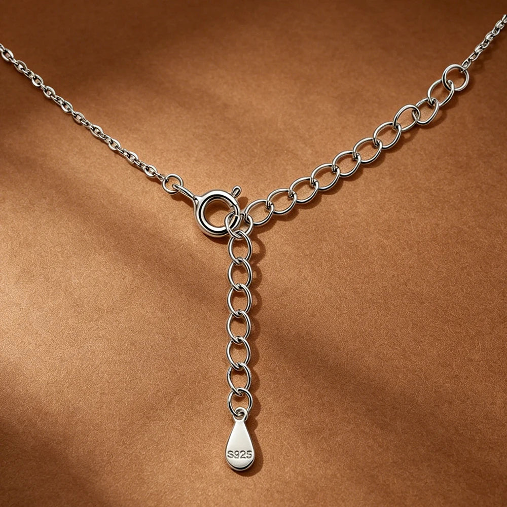 2.4cttw Waterdrop Shape Moissanite Pendant Necklace for Women Pear/Marquise/Round Cut Lab Diamond S925 Silver Y-Style Jewelry
