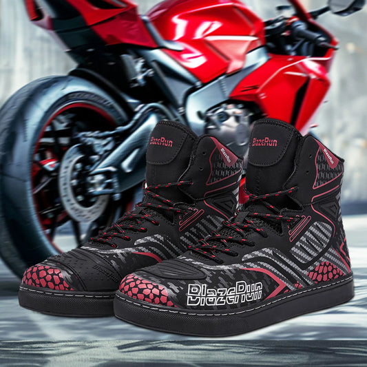 Breathable Motorcycle Boots Men Motorbike Sneaker Microfiber Leather Adventure Touring Boots Motorcyclist Shoes Anti-slip